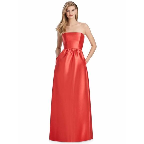 NWT Lela Rose Strapless Sateen Twill Dress Petal Tie Back Size 18 - Picture 1 of 3